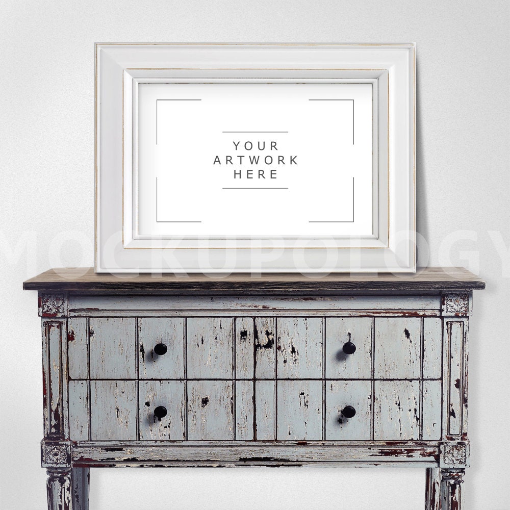 Download 11x17 Horizontal White Digital Frame Mockup Distressed ...