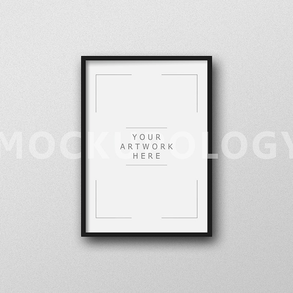 A4 A2 Vertical Digital Black Frame White Background Mockup Etsy