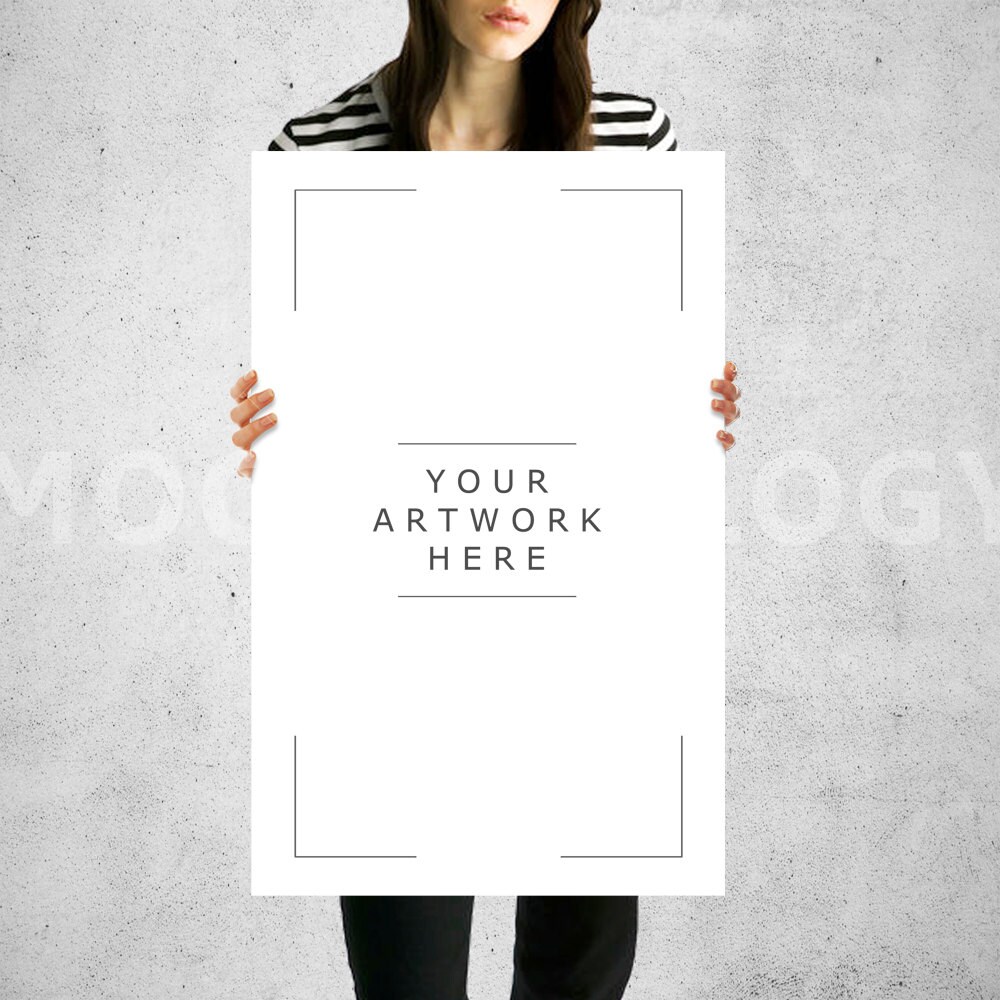 Download 11x17 Vertical Paper Mockup Girl Holding Poster Mockup Etsy
