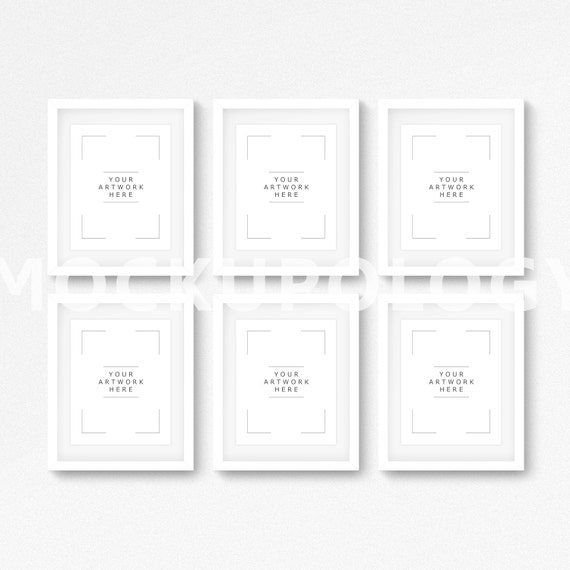 8x10 16x20 24x30 Set Of Six Vertical Digital White Frame Etsy
