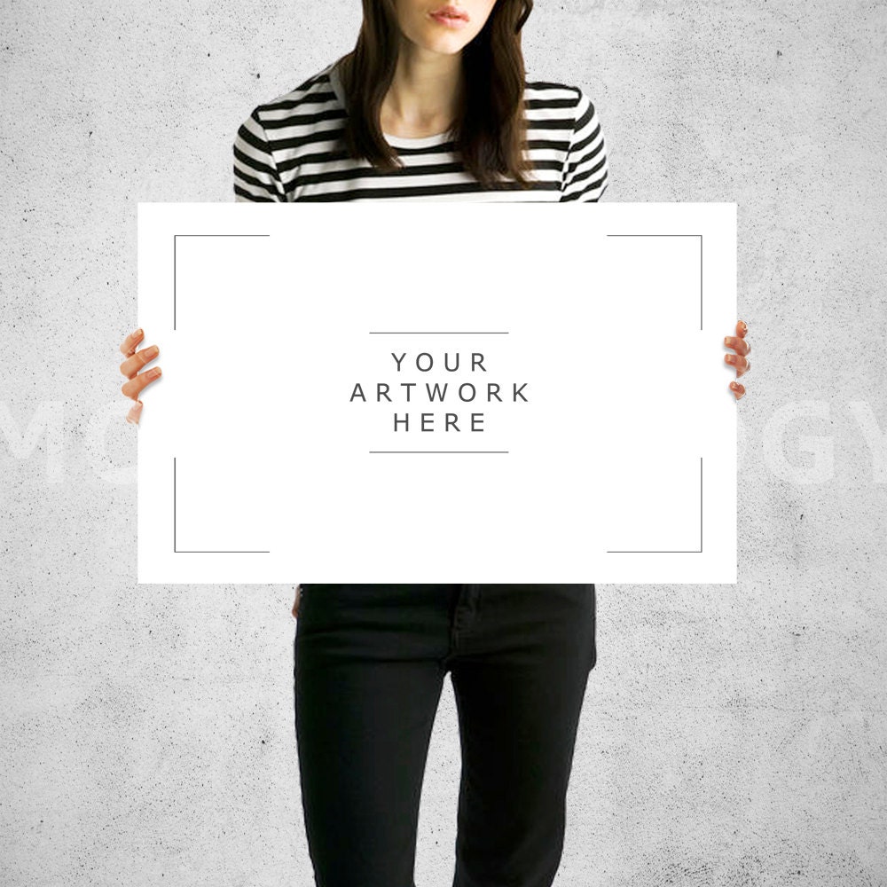 Download 11 x 17 horizontale Papier Mockup Mädchen mit Poster Mockup | Etsy