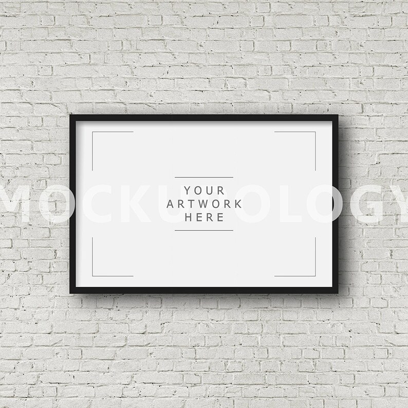 11x17 Horizontal DIGITAL Black Frame Mockup Styled Etsy