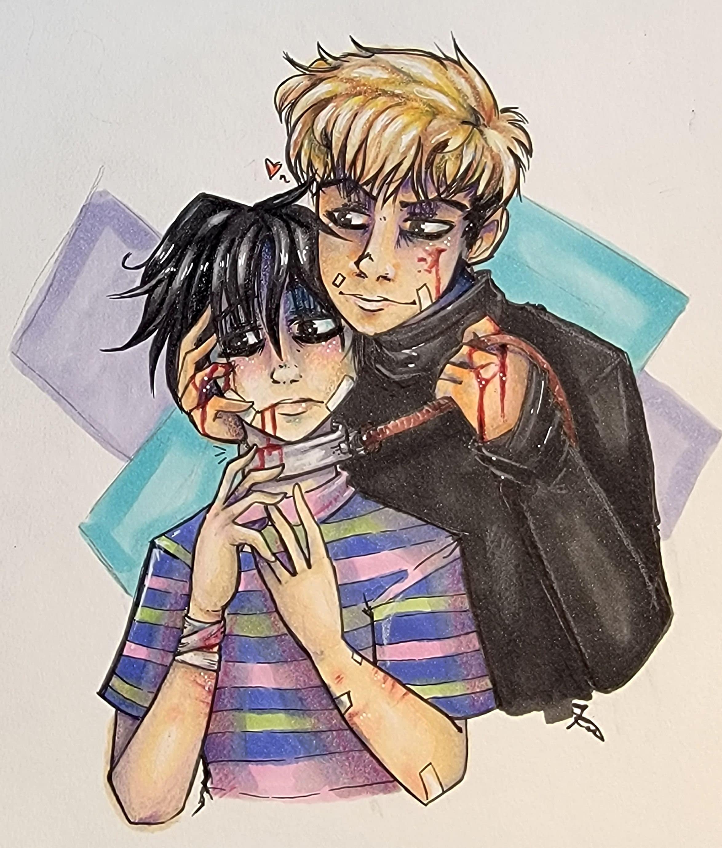 Killing Stalking Yoonbum & Sangwoo Pins / Buttons 44mm
