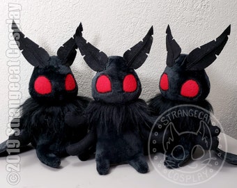 Moth Plush - Black and Red (Made to Order)