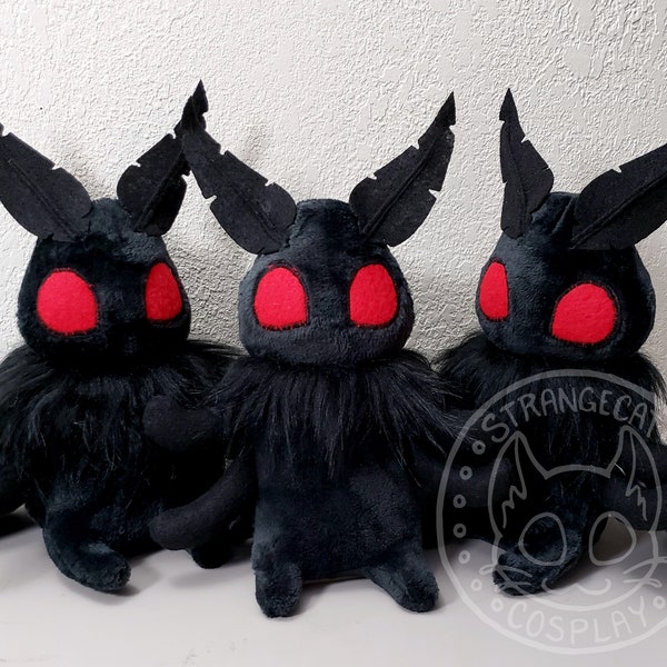 Moth Plush - Black and Red (Made to Order)