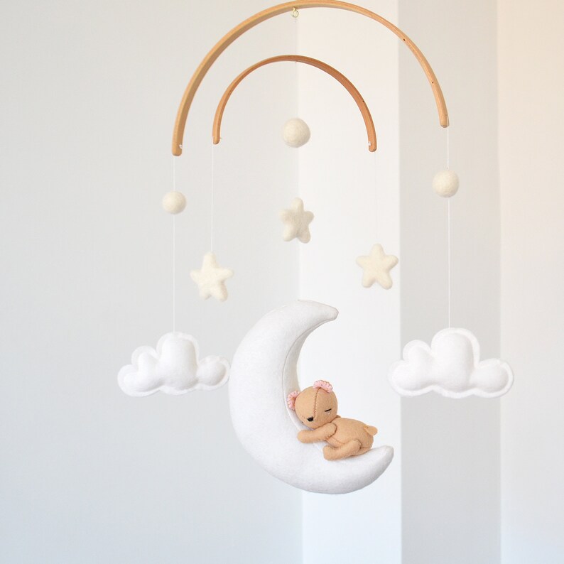 Teddy Bear Crib Baby Mobile Woodland Nursery Newborn Baby Etsy