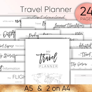 A5 Planner Inserts, A5 Planner, Filofax A5, Travel Diary, Travel Planner, Road Trip,   Travel Journal, Travelers Notebook Planner To Do List