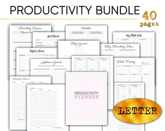 Productivity Planner Project Planner Business Planner Goal Planner Habit Tracker Planner Inserts, Tracker Printable, Finance Planner Planner