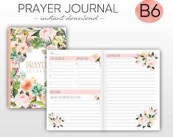 Prayer Journal TN Inserts Bible Study Planner Insert Christian Planner Christian Journal B6 Inserts B6 Printable Inserts, Bible Printable