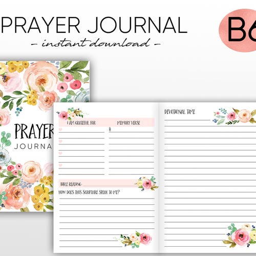 Prayer Journal Bible Printable B6 Inserts Midori Insert - Etsy