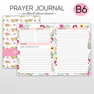 Prayer Journal B6 Inserts B6 Printable Inserts TN Inserts - Etsy