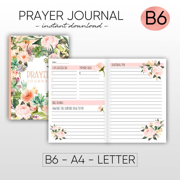 Prayer Journal TN Inserts Bible Study Planner Insert Christian Planner Christian Journal B6 Inserts B6 Printable Inserts, Bible Printable