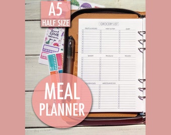 grocery list printable instant download meal planner etsy