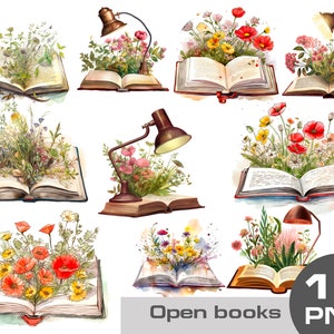 Aquarel open boek clipart, aquarel gezellige boek clipart, fantasie open boek png, bloemen boek clipart op transparante achtergrond, open Bijbel