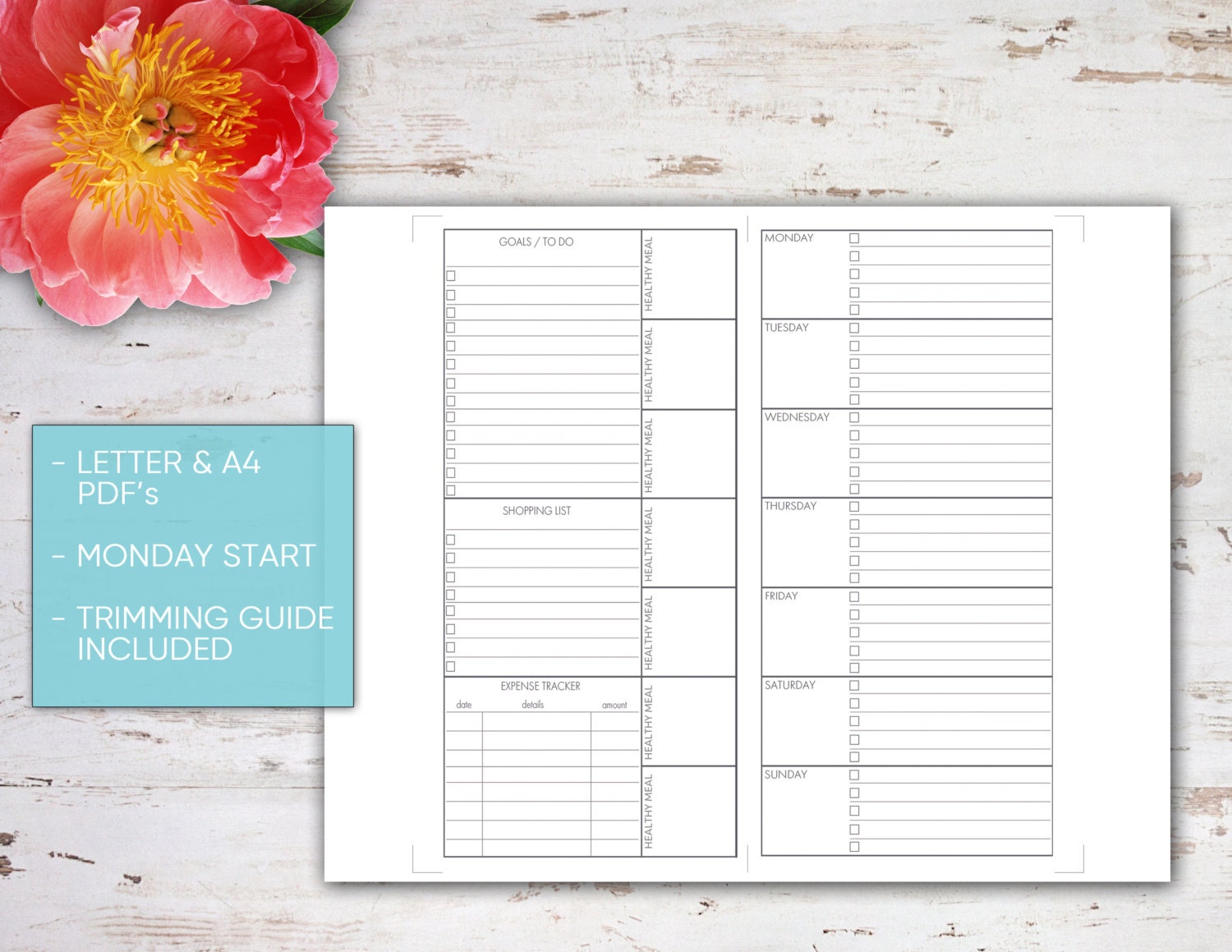 Weekly Planner Bullet Journal Midori Midori Insert - Etsy