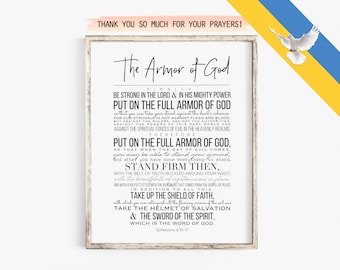 Ephesians 6:10-17 Bible Verse Wall Art, Armor of God Scripture Prints, Bible Verse Prints, Christian Art Printable, Bible Prints Ephesians