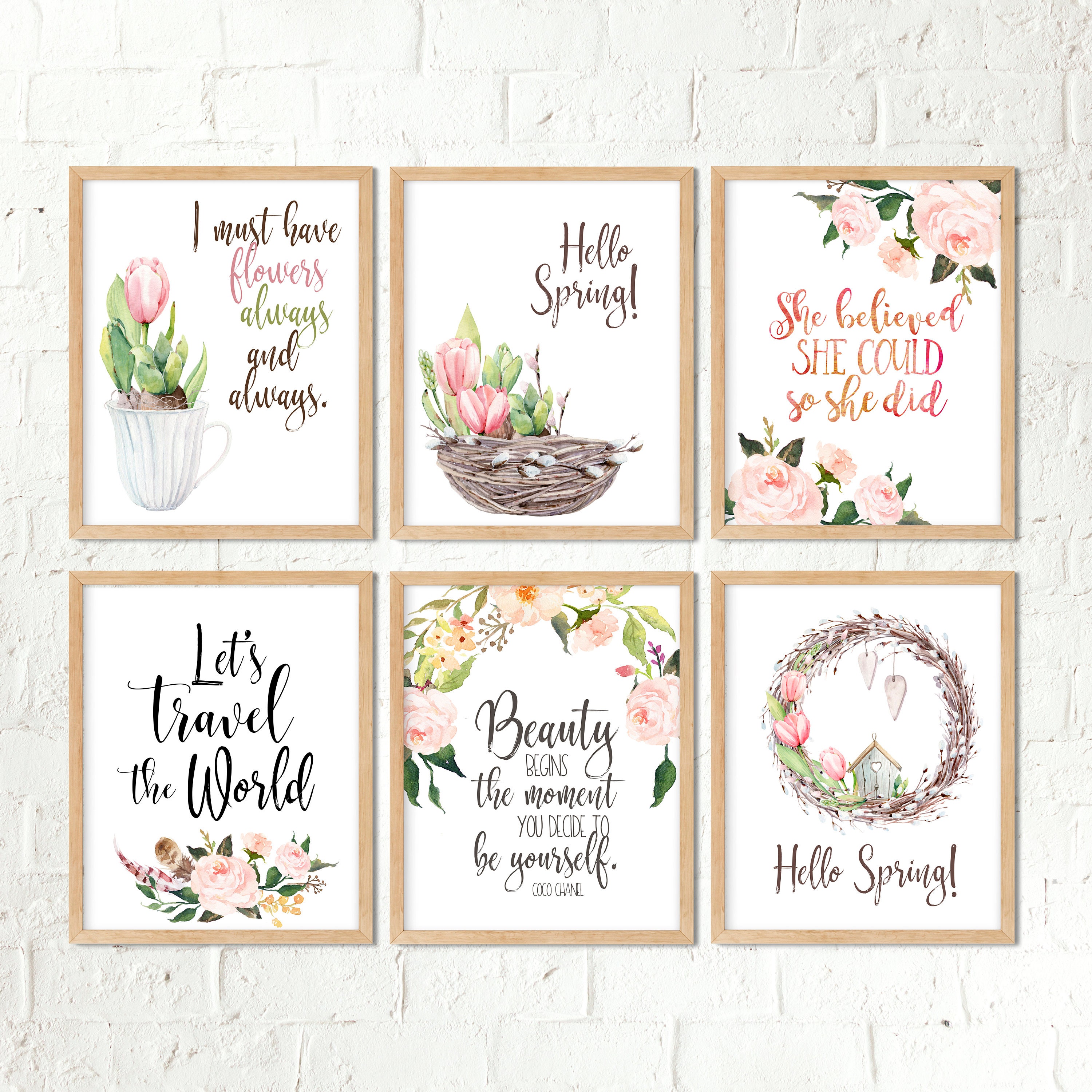 Inspirational quote - Enjoy the journey - Cute floral typography | Art  Board Print