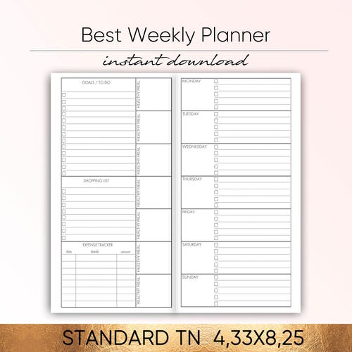 Weekly Planner Bullet Journal Midori Midori Insert - Etsy