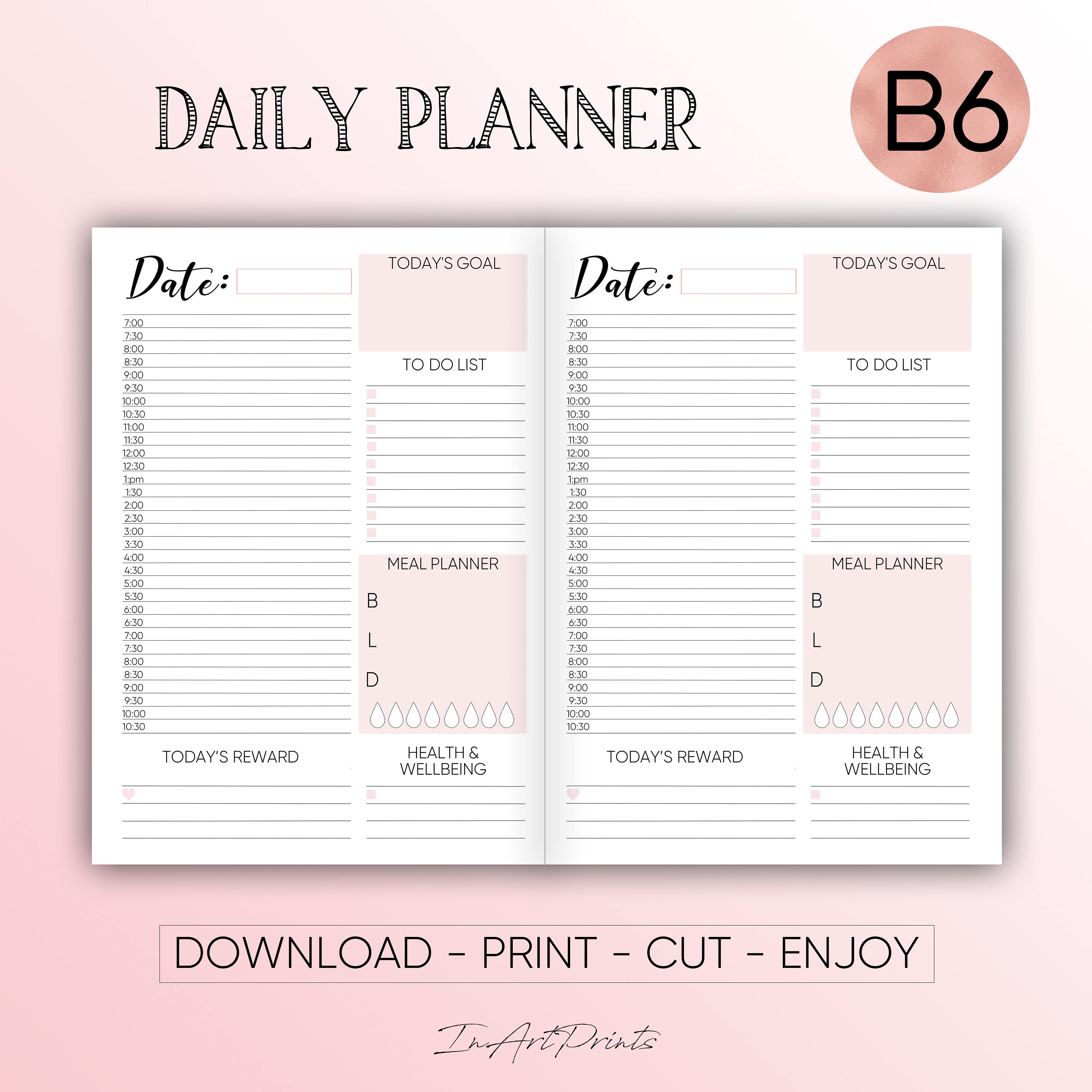 TN Inserts Midori Notebook Midori B6 Inserts B6 Printable | Etsy