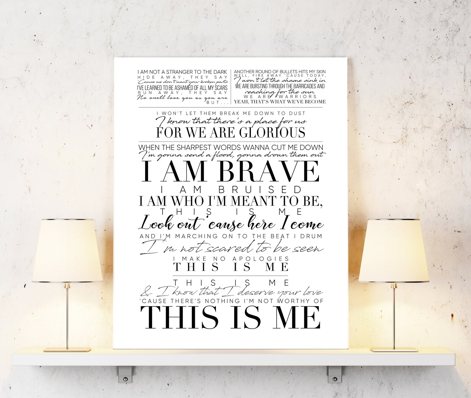 The greatest showman this is me song lyric art christmas etsy