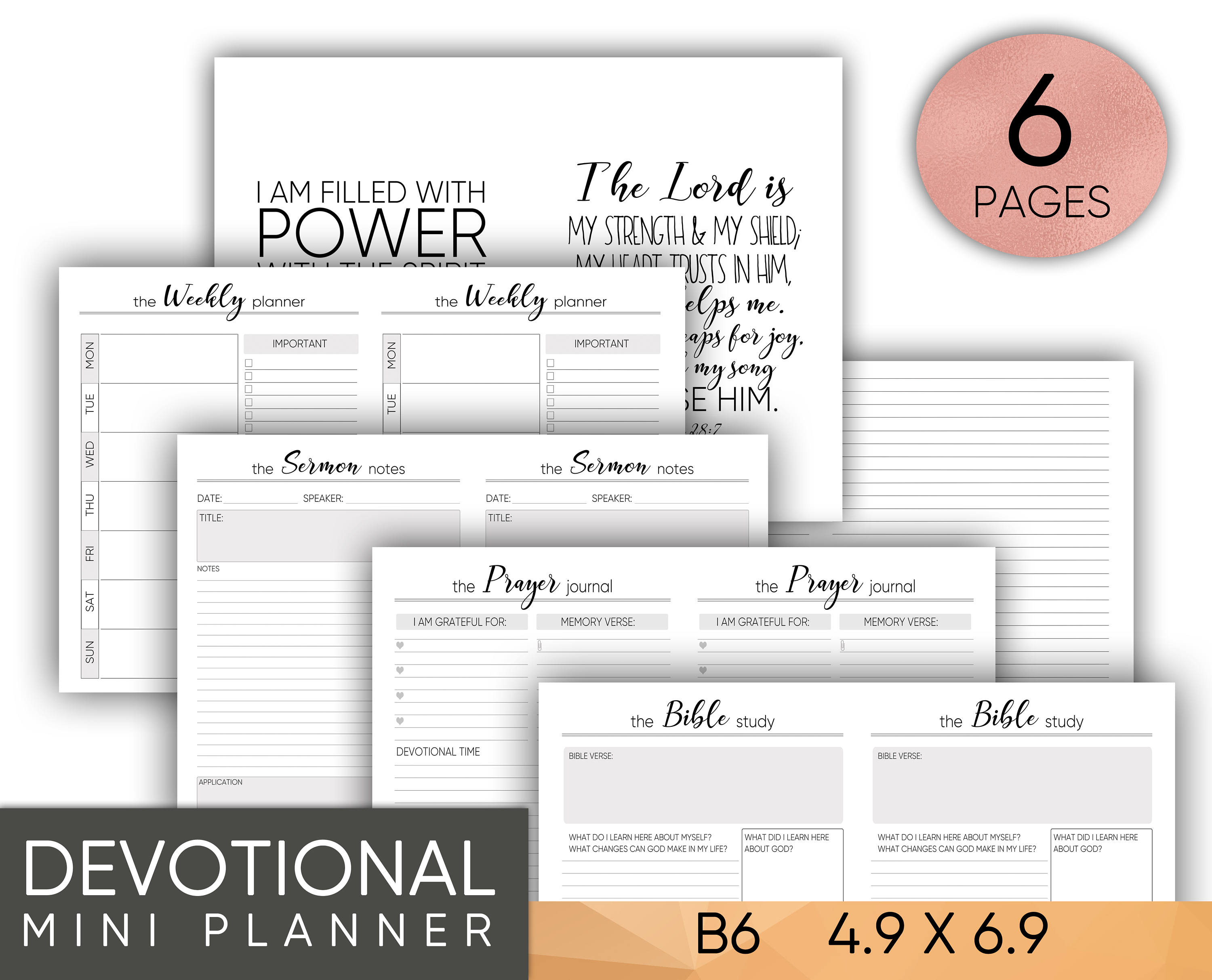 Prayer Journal Bible Printable B6 Inserts Midori Insert - Etsy