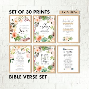 30 Bible Verse Printable Set, Christian Wall Art Bundle, Bible Prints Wall Art Set, 8x10 Printable Wall Art Scripture Set, INSTANT DOWNLOAD