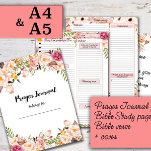 Prayer Journal Printable A5 Planner Inserts Bible Study Journal, Bible ...