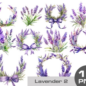 Watercolor lavender wreath clipart, watercolor lavender arrangements, lavender clipart png, lavender wedding clipart Free commercial use