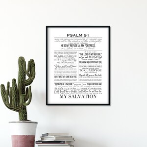 Psalm 91 Printable, Bible Verse Wall Art, Bible Psalm Printable Art ...