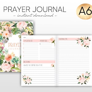 Prayer journal, bible study, christian planner, christian journal, scripture journal A6 prayer journal Midori prayer A6 christian warbinder