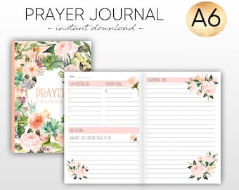 Prayer journal, bible study, christian planner, christian journal, scripture journal A6 prayer journal Midori prayer A6 christian warbinder