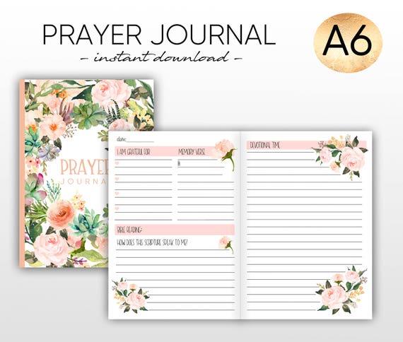 Prayer journal, bible study, christian planner, christian journal, scripture journal A6 prayer journal Midori prayer A6 christian warbinder