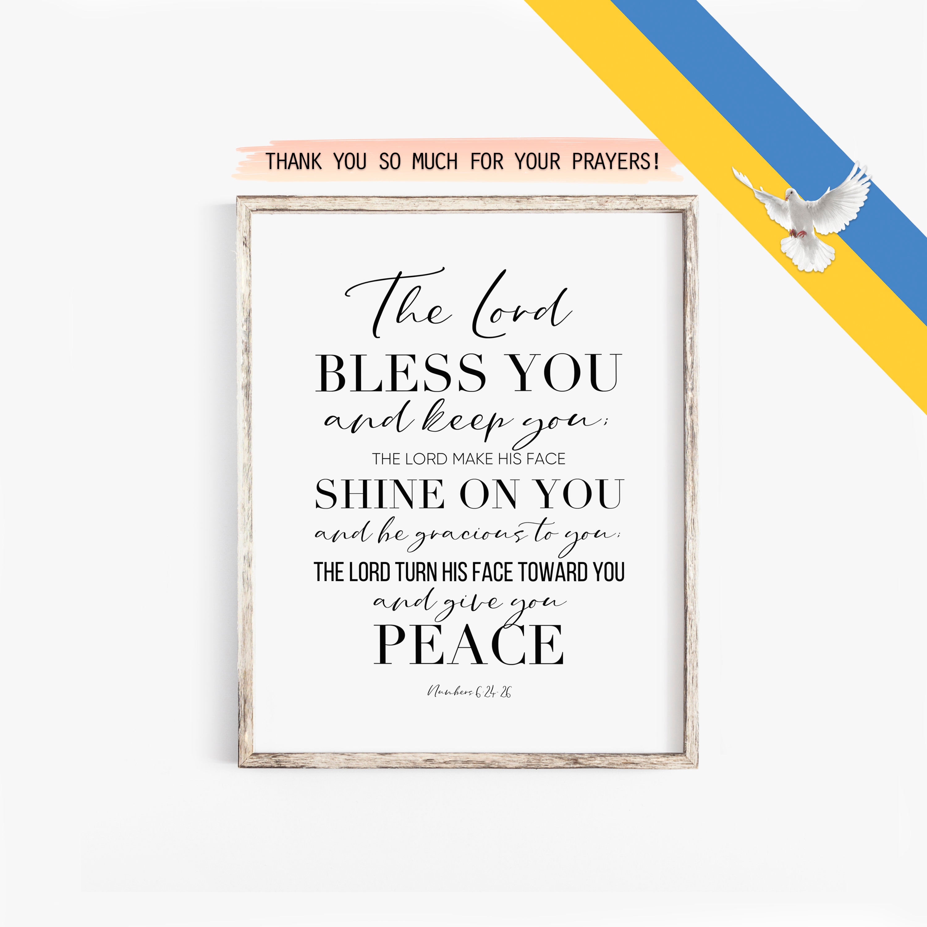 洋書 bless posterbook Numbers 6:24-26 Print | Christian Wall Art | Bible Scripture