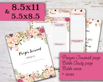 Prayer Journal Printable, Printable Planner, Planner Inserts Gratitude Journal Bible Study Bible Printable, Bible Journaling, Bible War Room