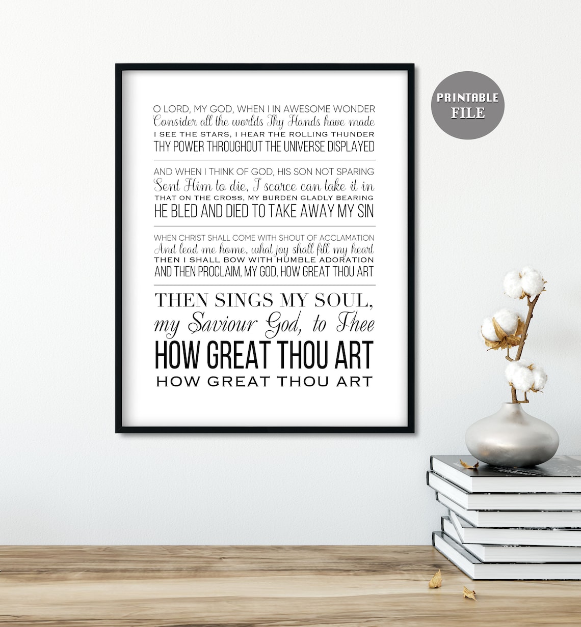 How Great Thou Art Hymn Wall Art Hymn Lyrics Wall Art Print Etsy