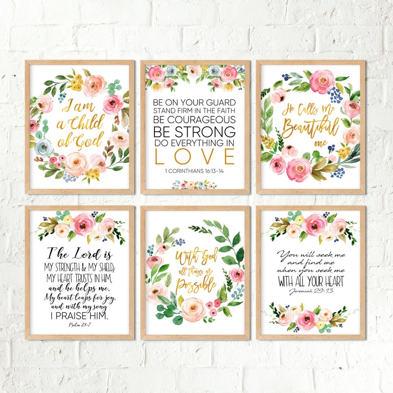 30 Bible Verse Printable Set Nursery Bible Quote Bundle - Etsy