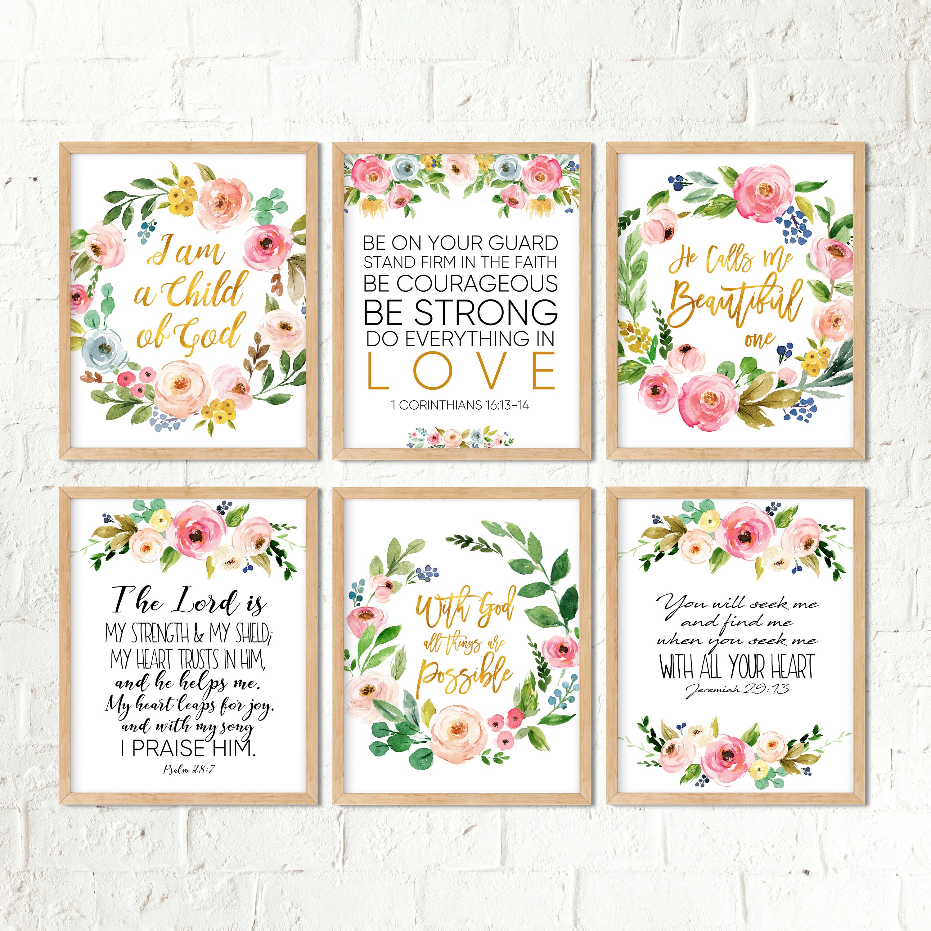 30 Bible Verse Printable Set Nursery Bible Quote Bundle Etsy