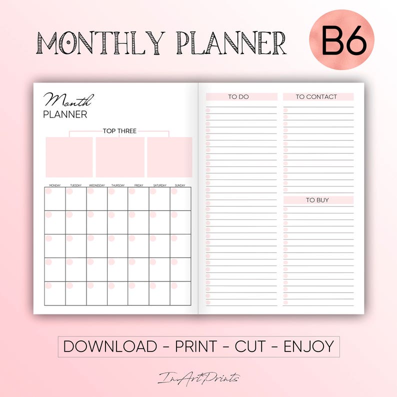 B6 Inserts B6 Printable Inserts TN Inserts Midori Cover Midori - Etsy