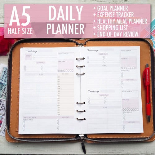 Daily Planner Inserts Planner Inserts Filofax Insert A5 Etsy