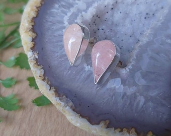 Sterling Silver & Pink quartz Studs - Collection STONE