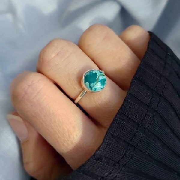 Bague Turquoise et Argent Sterling - Collection STONE - (US taille 6 - EU 51.5)