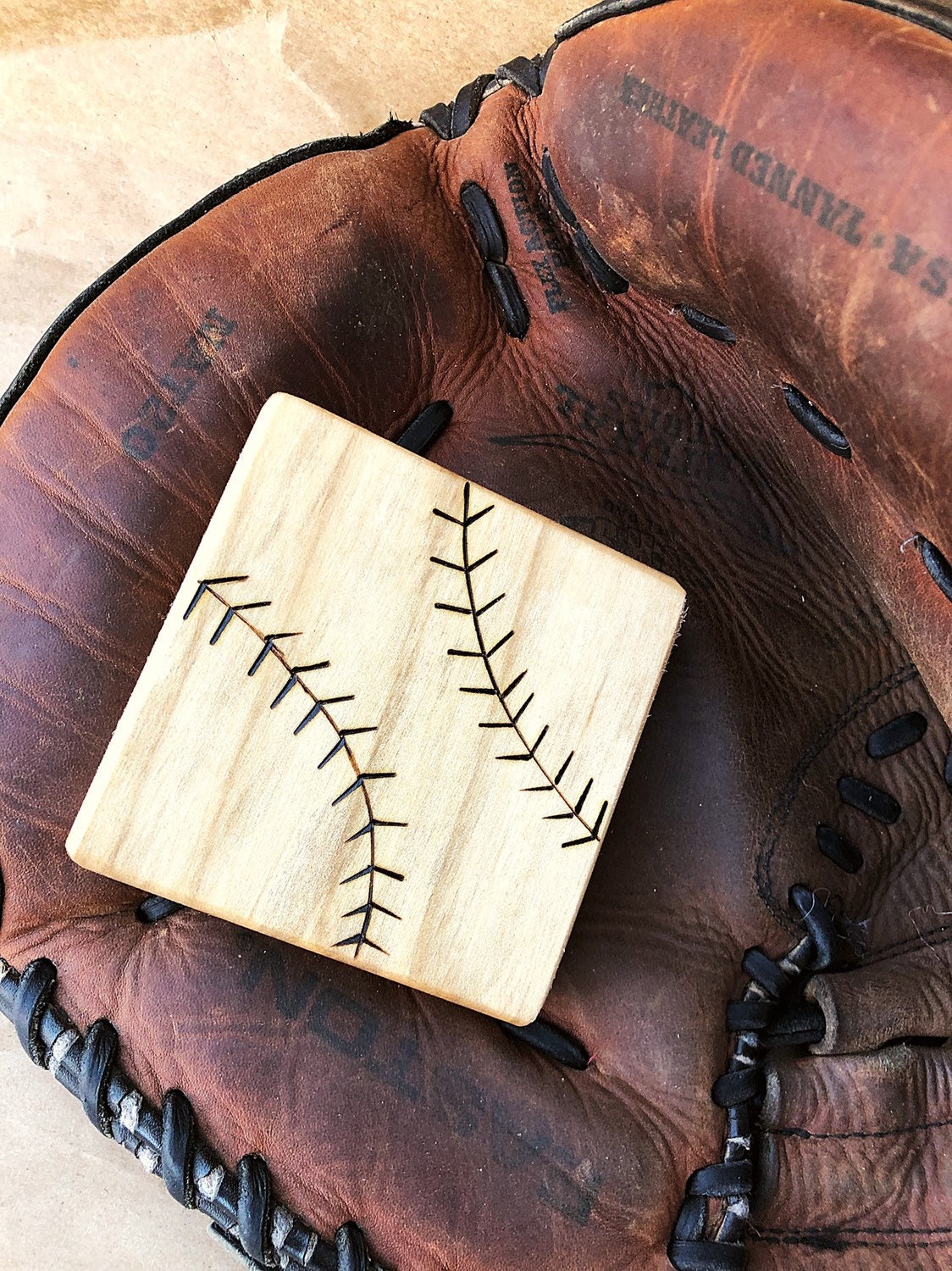 Baseball Coasters Baseball Gifts Wood Baseball Decor Etsy