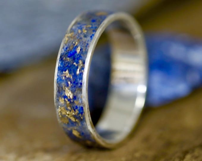 Lapis Lazuli Gold Ring - Silver Promise Ring, Handmade Silver Ring, Silver Ring for Men, Personalized Silver Ring, Solid Silver Men's Ring