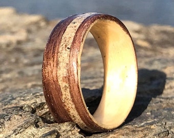 New York Ring, Collection Rings of the World, Central Park Concrete Ring 110th Bridge, Wood ring, Wooden wedding rings,Wood engagement ring,
