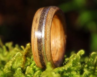 Whiskey Barrel Band, Wood ring, Engagement ring, Whiskey Barrel Ring, Oak Wood Ring, Handmade Wedding Ring, Men's Wedding Band, Unique