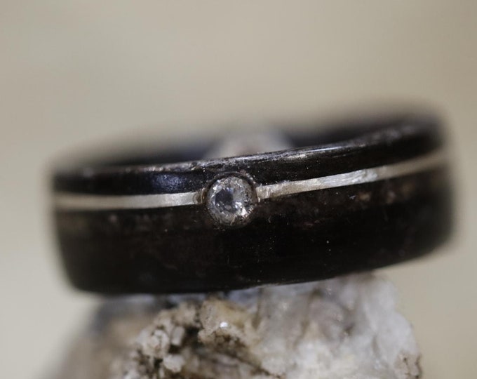 Mens wood ring, Mont Blanc Quartz Ring, Wood wedding band, Men wood ring, Bentwood ring, Skinny rings, Womens wood ring, Wooden wedding band