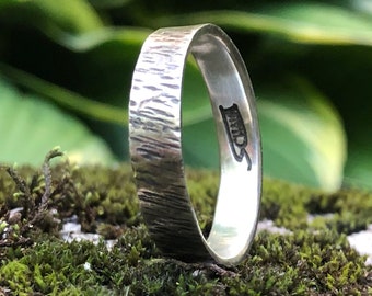 Minimalist 925 silver men engagement ring handmade in Canada