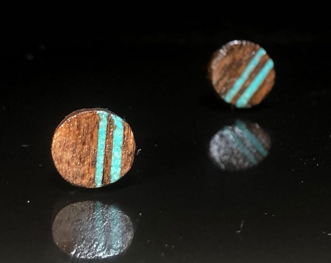 Wenge Wooden earring turquoise studs, Earrings etsy Australia, Earrings for girls, Earrings for men etsy, Earrings for women,
