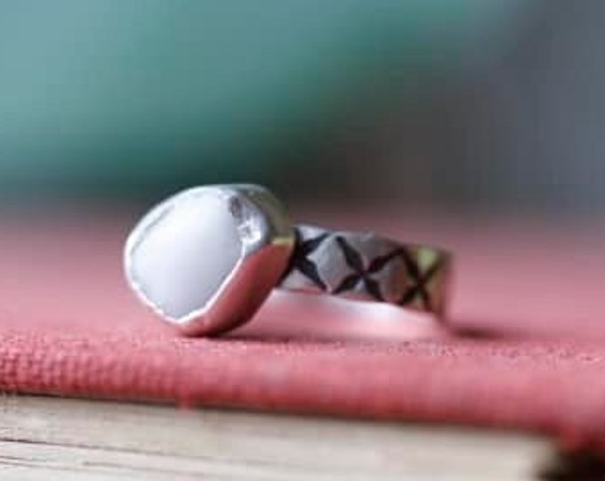 The Lady of the Lake Ring, Authentic Quartz, Memphremagog Lake Ring made of Healing Quartz, Women Silver wedding ring, Sterling silver ring