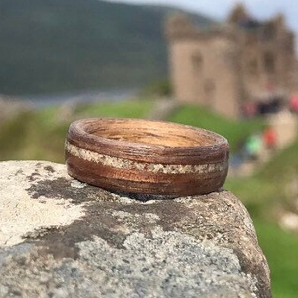 The Loch Ness Monster Ring, Rock inlay from the Loch, Wedding Ring, Collection Travelers, Engagement Ring, SOuvenir Ring, Promise Ring